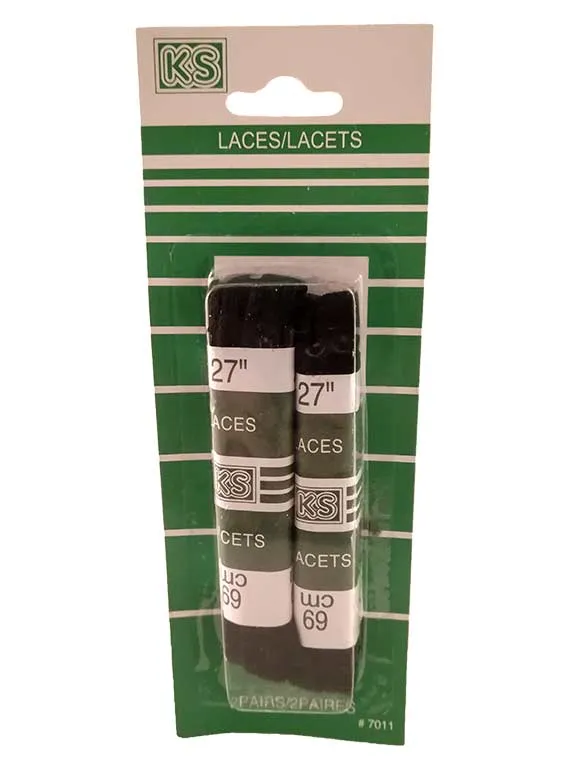 2 paires de lacets plats noirs
