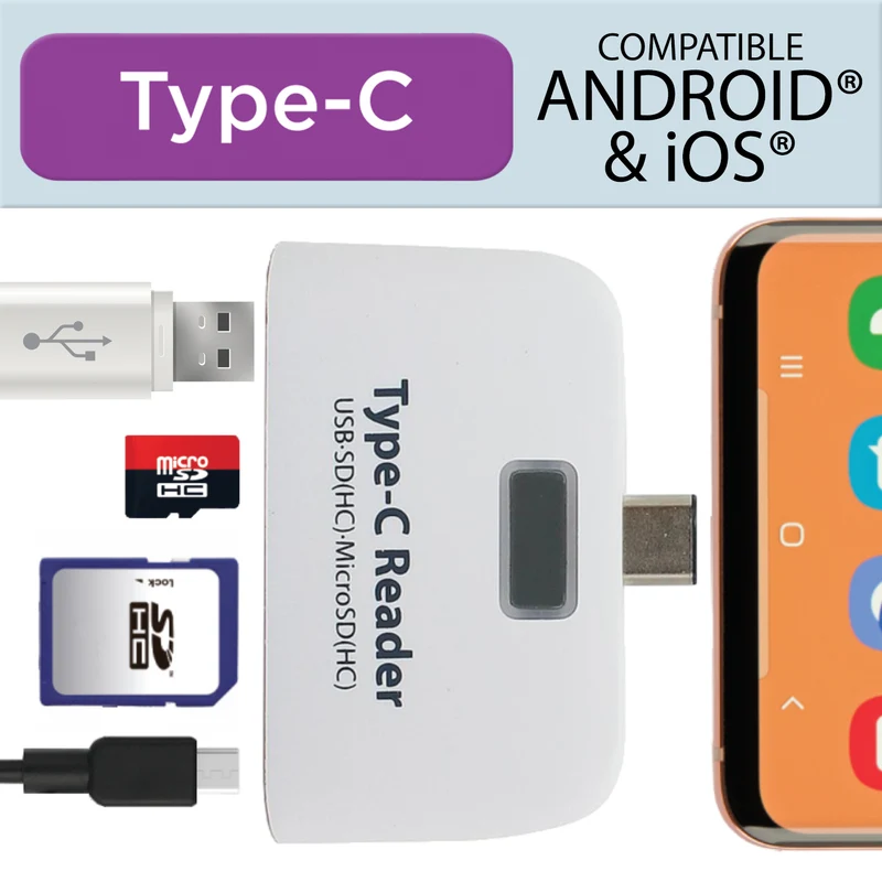 Elink lecteur de carte 4 en 1 vers USB-C