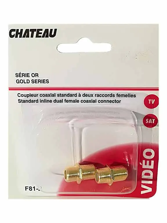 Paquet de 2 coupleurs coaxial standards (F81-2) série or