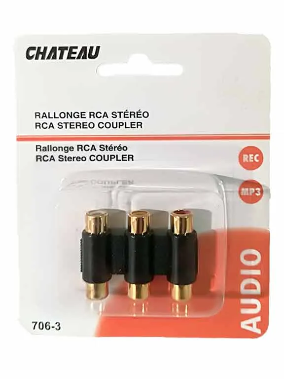 Coupleur/rallonge RCA stéréo