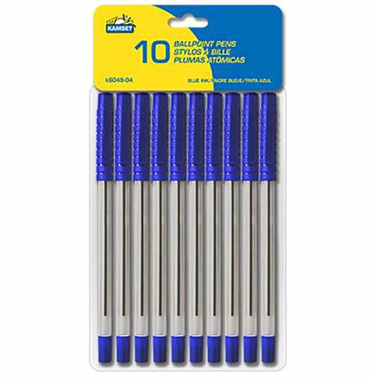 Paquet de 10 stylos à encre bleue