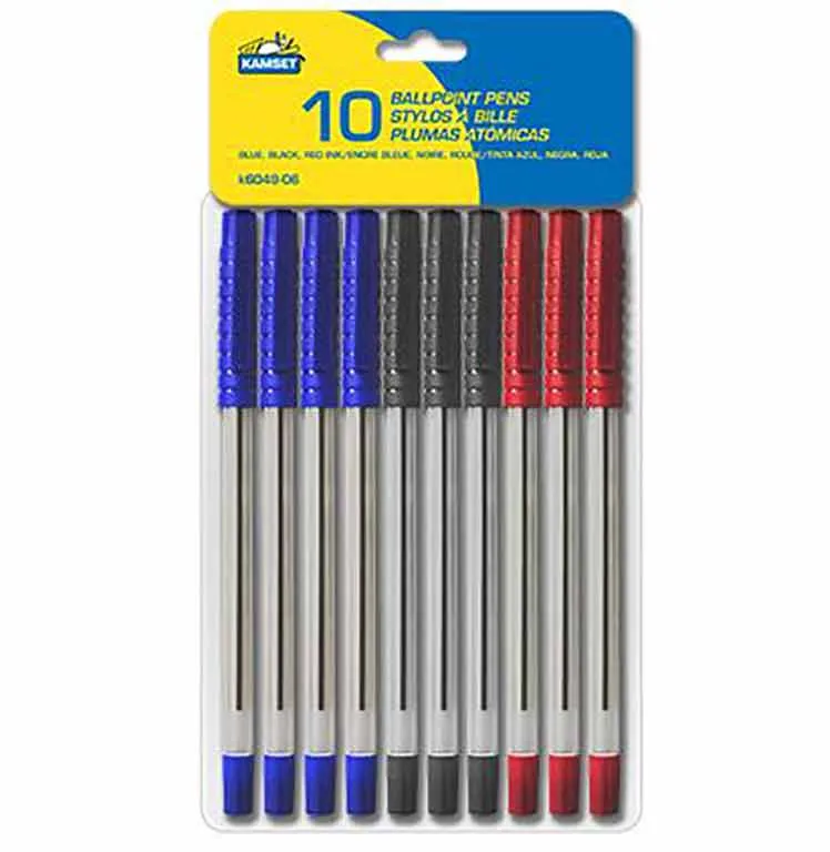 Paquet de 10 stylos couleurs assorties