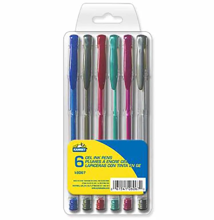 Paquet de 6 crayons à encre gel