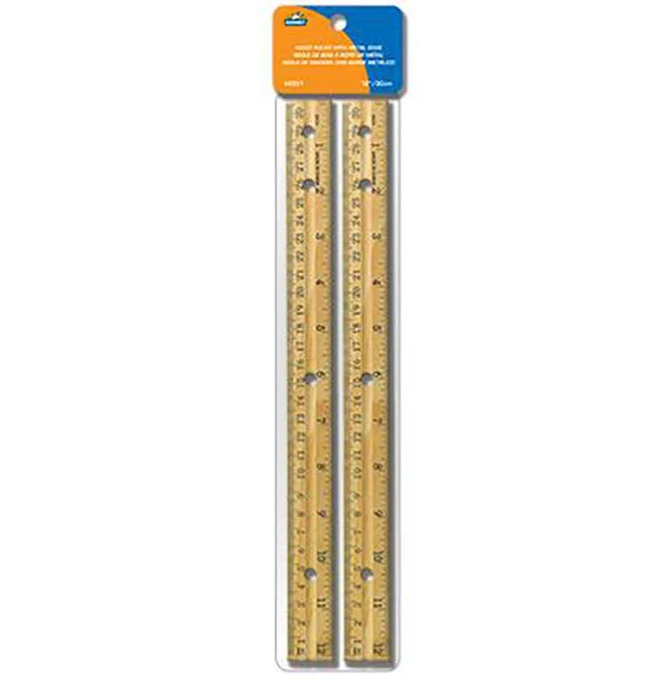 Paquet de 2 règles 12"/30cm. bois