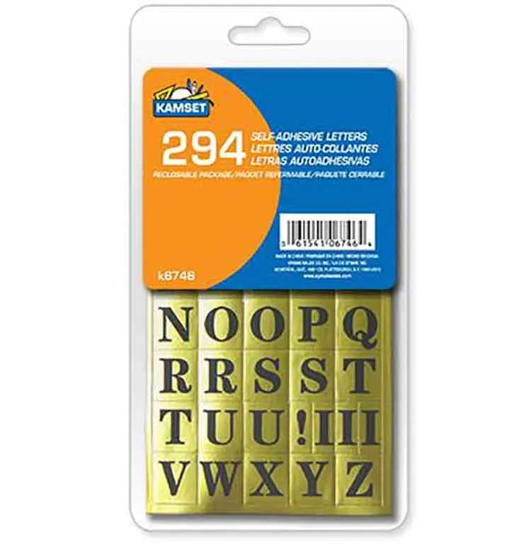 Ensemble de 294 lettres auto-collantes