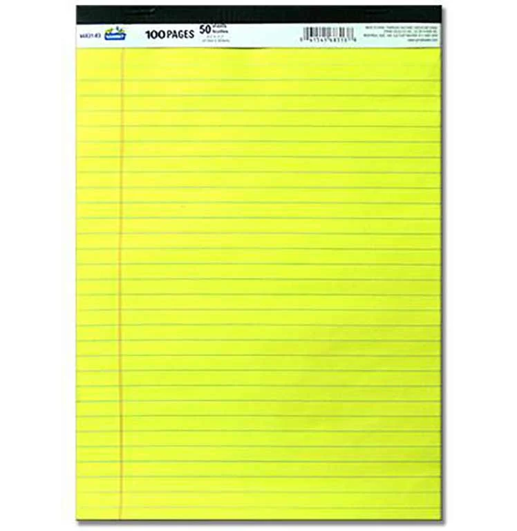 Tablette 50 feuilles 21.6CM X 27.6CM.