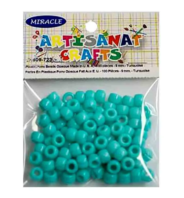 Perles, plastiques opaques, Turquoises