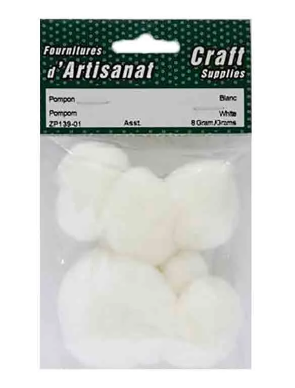 Pompons décoratifs blancs