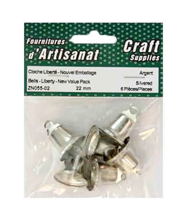 Petites cloches décoratives (22mm.), argent