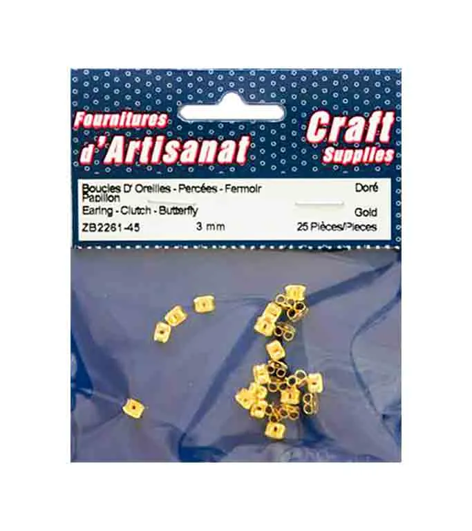 Papillons pour boucles d'oreilles, dorés