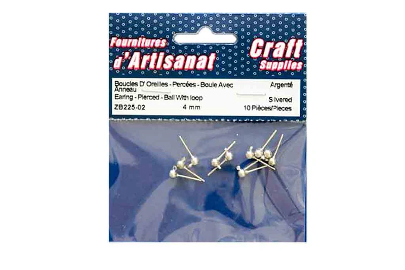 Boucles d'oreilles boule avec petit anneau, argentés