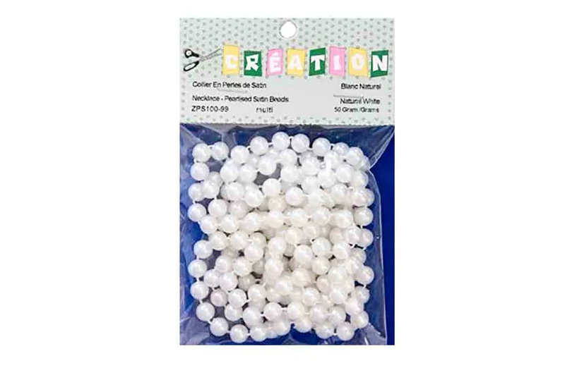 1 collier de perles, blanc naturel