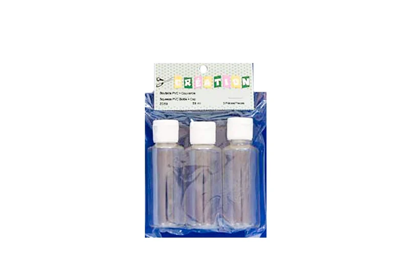 3x bouteilles de 59ml. en plastique (pvc)