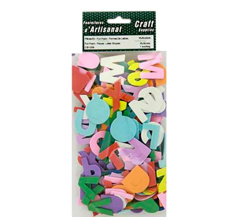 Pièces en styromousse en forme de lettres, multicolores