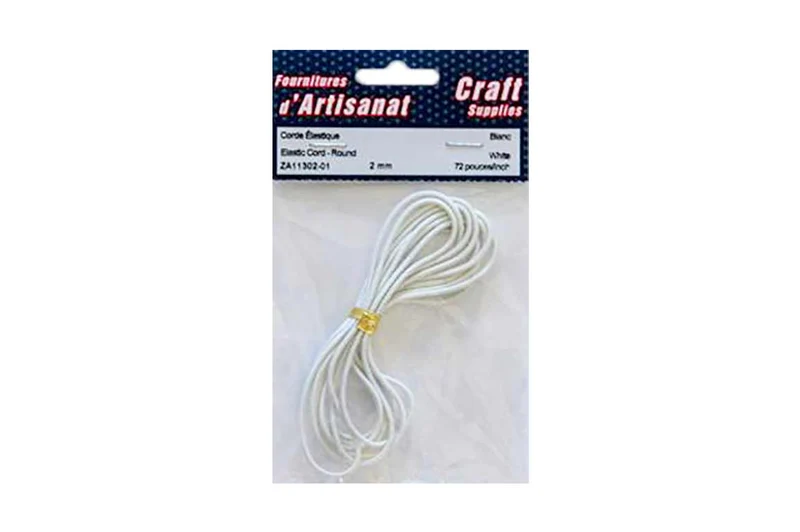 Corde élastique (2mm. x 72po.), blanche