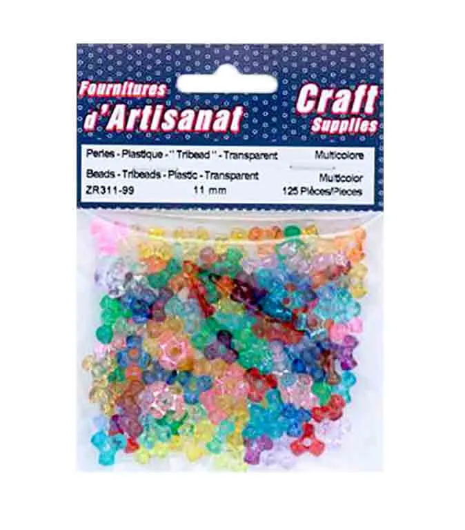 Perles (11mm.) transparentes, multicolores
