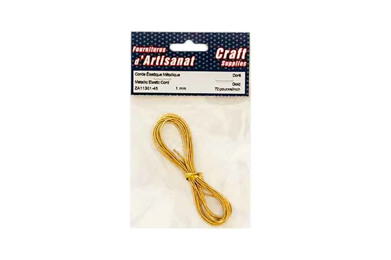 Corde (1mm.) élastique 72po. métallique doré