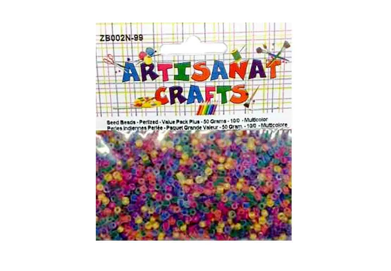 Perles indiennes multicolores, 2 tons