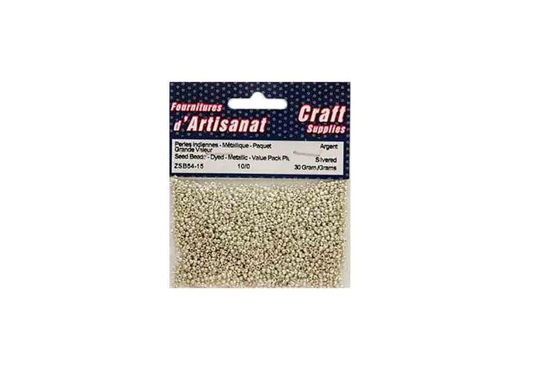 Perles indiennes, argent métallique