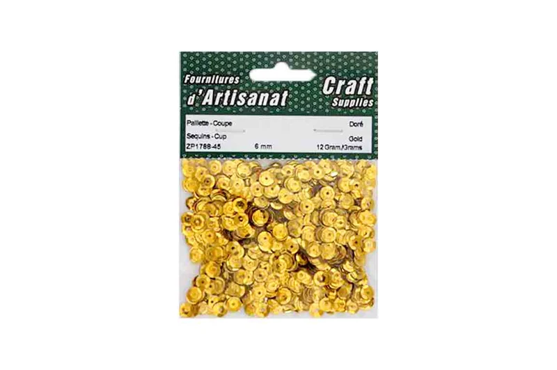 Paillettes décoratives, doré