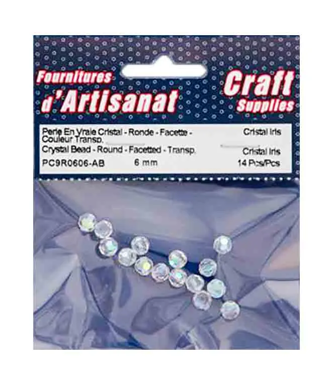 Perles en ''cristal'', rondes avec facettes