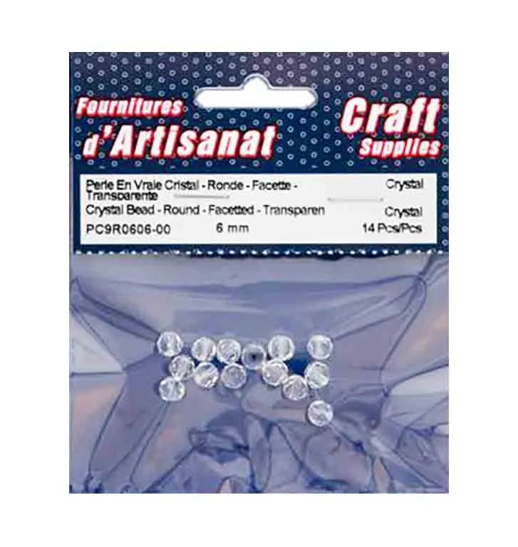 perles/billes ''cristal'', rondes avec facettes