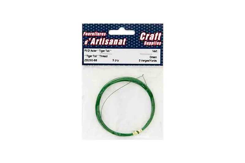 Fil d'acier (mince), 5 verges, vert