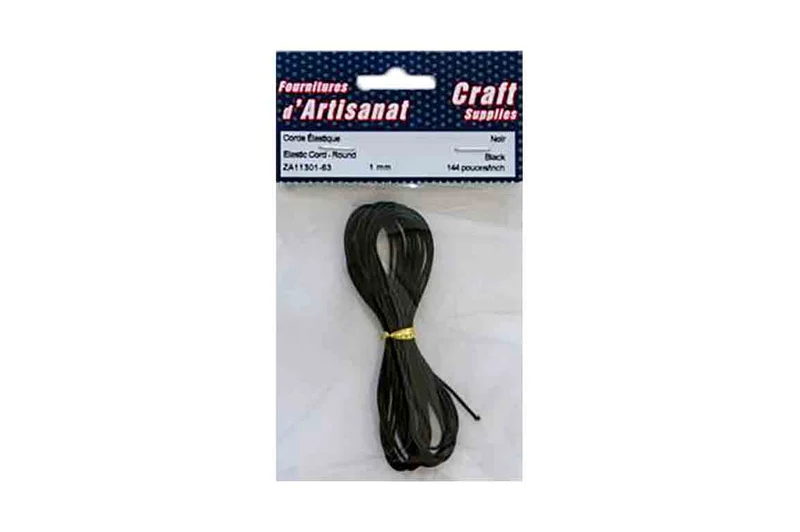 Corde élastique (1mm.) 144 po. noire