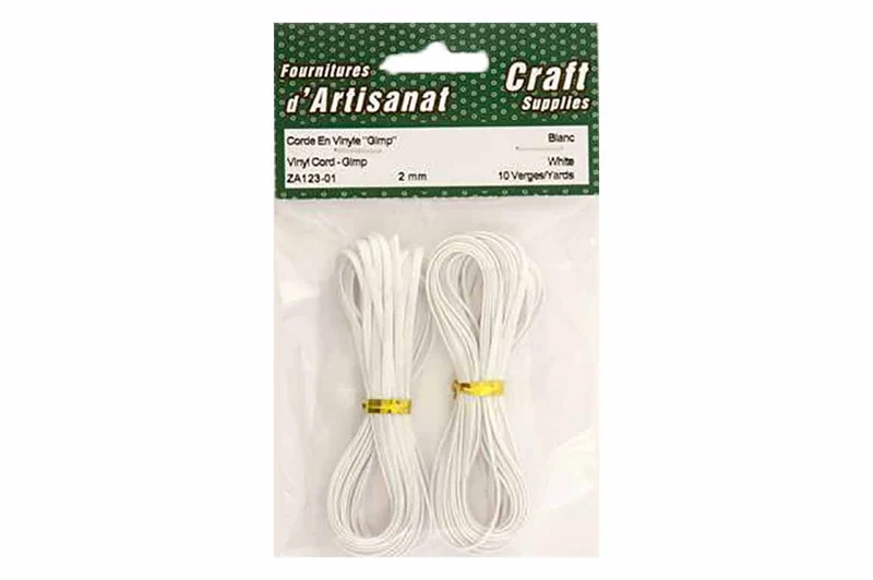 Paquet 2 cordes en vinyle (2mm.) 10 verges, blanches
