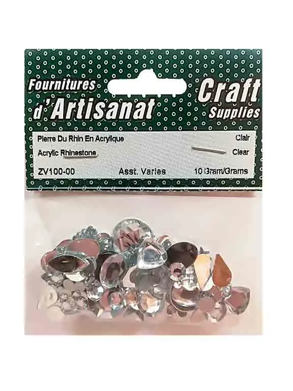 Pierres du Rhin en acrylique, claires (diamant)