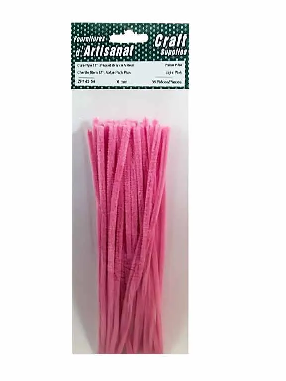 Paquet de cure pipes (12po.) roses
