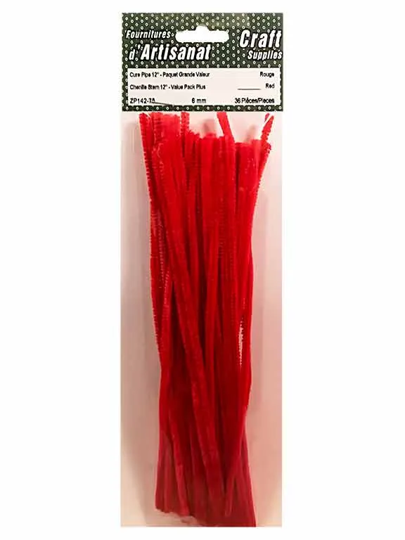 Paquet de cure pipes (12po.) rouges
