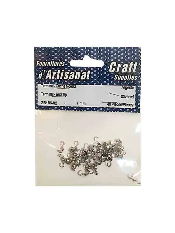 Cache noeud (pour bijoux) 7mm. argenté