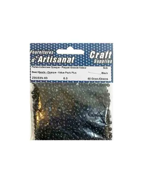 Perles indiennes (6.0) noires opaques