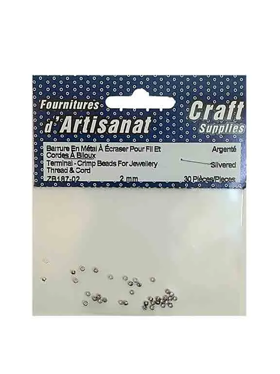 Barrures métalliques (2mm.) pour écraser, argent