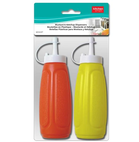 Contenants/bouteilles en plastique pour ketchup et moutarde