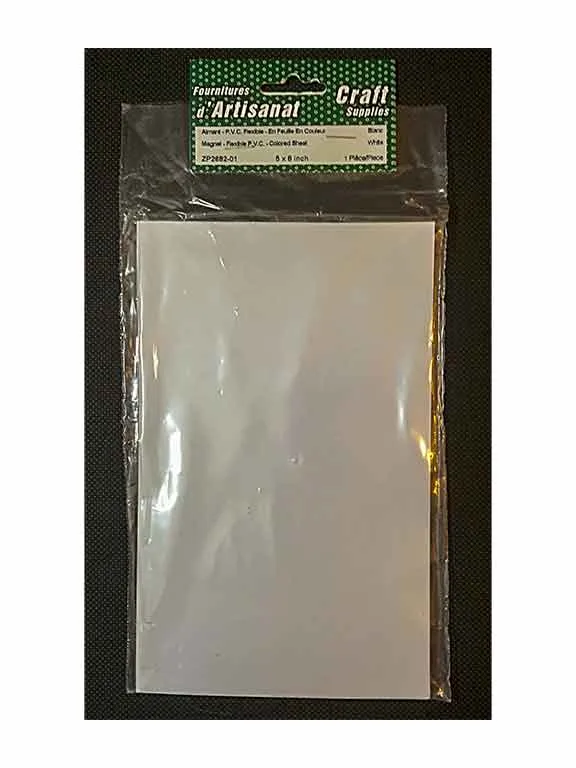 Aimant pvc, feuille flexible, blanche