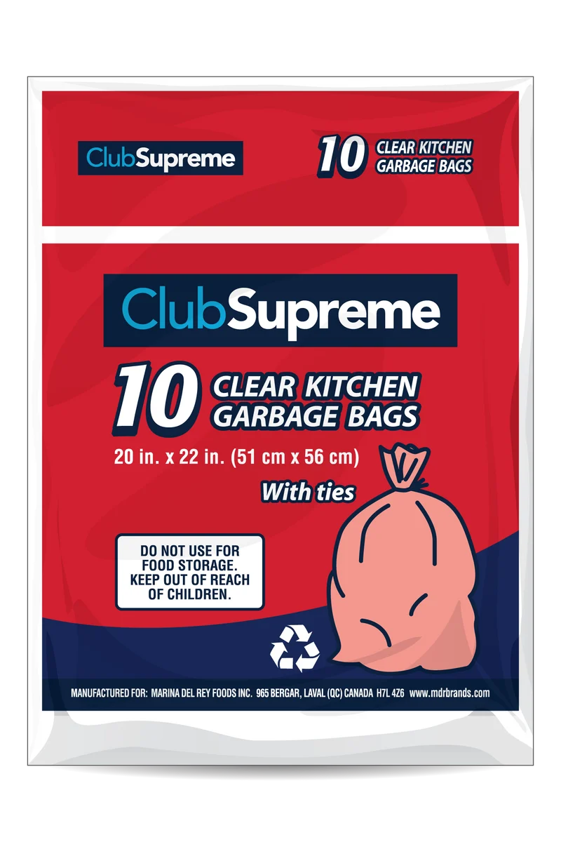 Club Supreme sacs à ordures transparentes