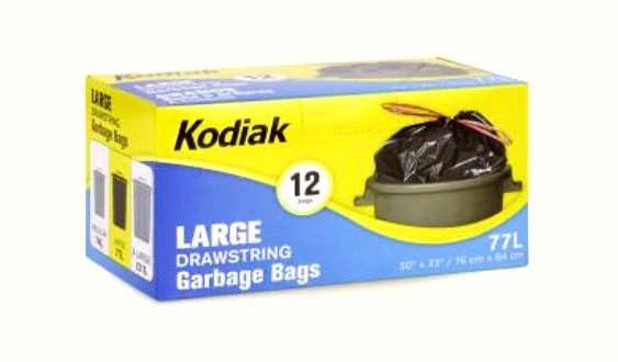 Kodiak sacs à ordures avec cordon 77L pk12