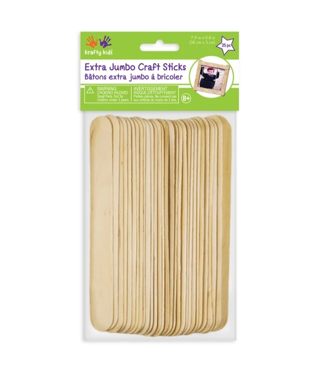 Krafty Kids Bâtons à bricolage jumbo pk25