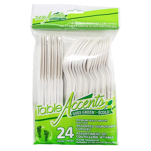 Table Accents ustensiles compostables (asst.) pk24