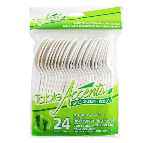 Table Accents cuillères à thé compostables pk24