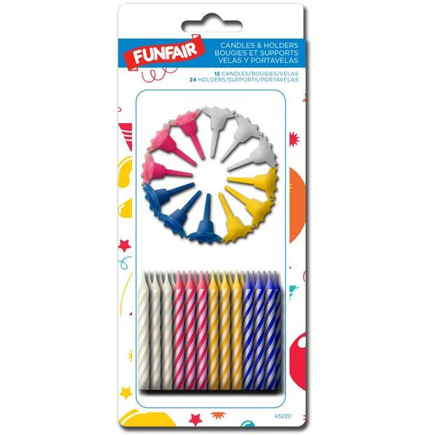Bougies de fête avec supports pk24/pk12