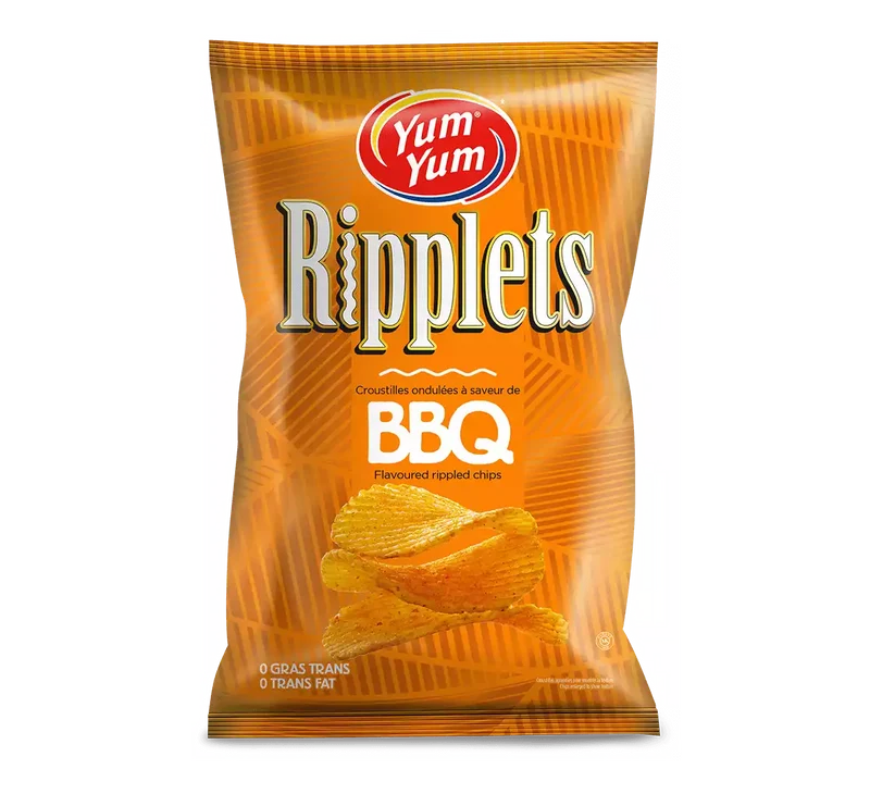Yum Yum croustilles ripplets BBQ 200G