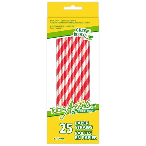 Table Accents Pailles en papier pk25 - rouge