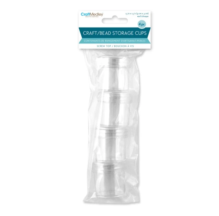 Craft Medley contenants avec bouchons en vis 1.5" pk4