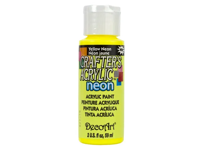 DecoArt, peinture acrylique, jaune néon, 2 oz.