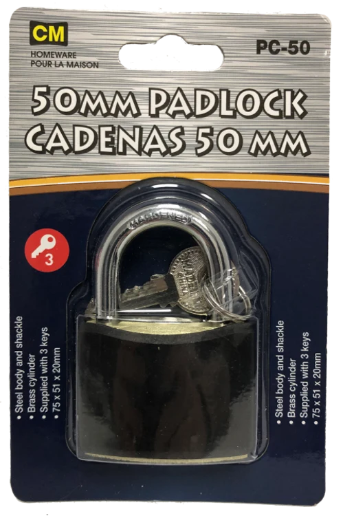 Cadenas à clef 50mm