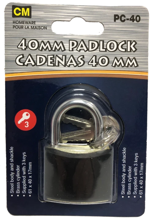 Cadenas à clef 40mm