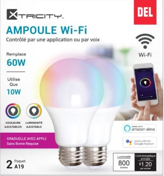 Ampoule DEL WI-FI CONTRÔLÉ PAR APPLICATION